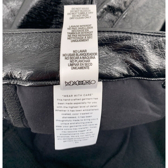 Good American GOOD CLASSIC TEXTURED VINYL PANTS Black 12/31 - Picture 8 of 15